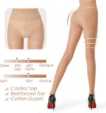 G&Y 3 Pairs Women';s Sheer Tights - 20D Control Top Pantyhose with Reinforced Toes - Image 3
