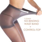 G&Y 3 Pairs Women';s Sheer Tights - 20D Control Top Pantyhose with Reinforced Toes - Image 3