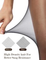 Jamieya 2 Pairs Black Sheer Tights for Women, 20D Control Top Pantyhose Stockings Tummy Control Under Dress - Image 3