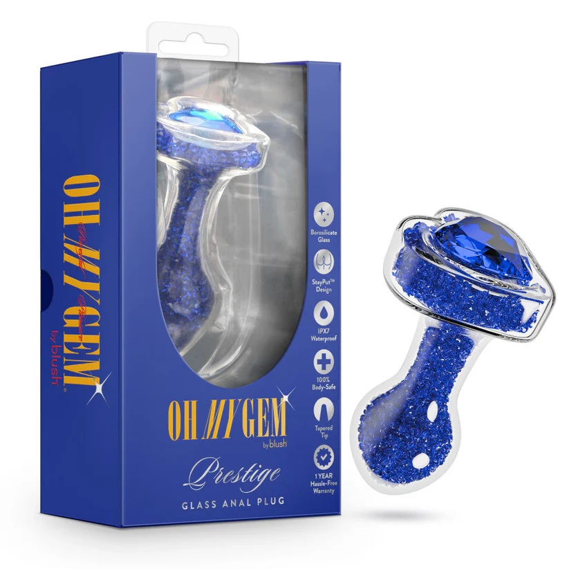 Untitled Oh My Gem Prestige Glass Anal Plug-Blue - Image 1