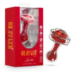 Oh My Gem | Lustre Glass Anal Plug With Ruby Heart Red