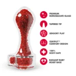 Oh My Gem | Lustre Glass Anal Plug With Ruby Heart Red - Image 5